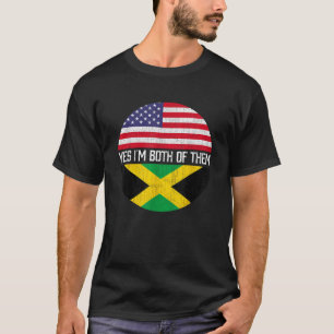Halb-Amerikaner Halb-Jamaikaner USA Flaggenfamilie T-Shirt