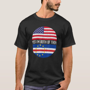 Halb Amerikaner Halb Kap Verde Flag Familie Er T-Shirt