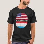 Halb Amerikaner Halb Luxemburg Root USA Flaggenfam T-Shirt (Vorderseite)