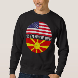 Halb-Amerikaner, halb makedonische Flagge Familie Sweatshirt