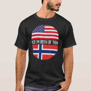 Halb-Amerikaner, Halb-Norweger-Flaggenfamilie T-Shirt
