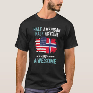 Halb Amerikaner Halb Norwegisch T-Shirt