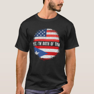 Halb-Amerikaner Halb-Puerto-Rico-USA-Flagge T-Shirt
