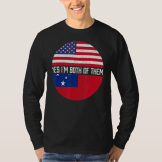 Halb Amerikaner, halb Samoaner Flagge Familie Erbe T-Shirt
