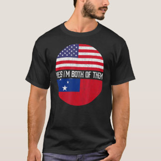 Halb Amerikaner, halb Samoaner Flagge Familie Erbe T-Shirt