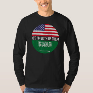 Halb-Amerikaner, halb saudische Flagge, Familie Er T-Shirt