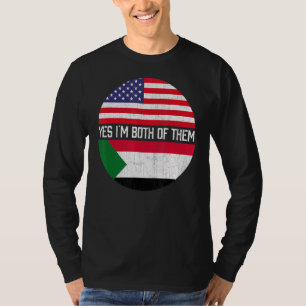 Halb-Amerikaner Halb-Sudanesen Flaggenfamilie USA  T-Shirt