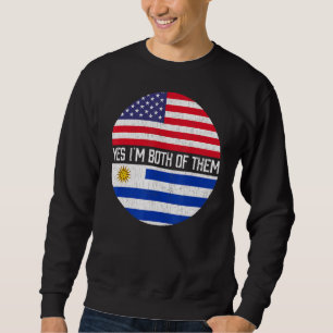 Halb-Amerikaner Halb-Uruguayan-Flagge Familie Heri Sweatshirt
