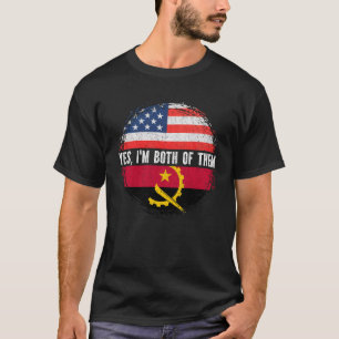 Halb-Amerikaner Halbangolanische Flagge Angola T-Shirt