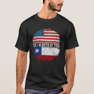 Halb-Amerikaner - Halbchilenischer Chile der US-Fl T-Shirt