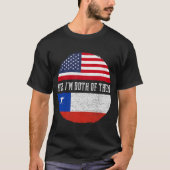 Halb-Amerikaner - Halbchilenischer Chile der US-Fl T-Shirt (Vorderseite)