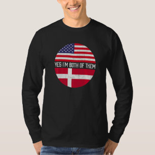 Halb-Amerikaner Halbe dänische Flagge Familie Erbe T-Shirt