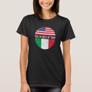 Halb-Amerikaner Halbe italienische Flagge Familie  T-Shirt