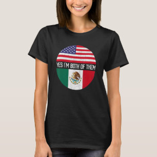Halb-Amerikaner Halbe mexikanische Flagge Familie T-Shirt