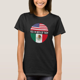 Halb-Amerikaner Halbe mexikanische Flagge Familie T-Shirt