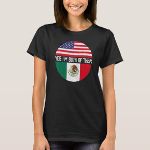 Halb-Amerikaner Halbe mexikanische Flagge Familie T-Shirt
