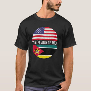 Halb Amerikaner Halbe mosambikanische Flaggenfamil T-Shirt