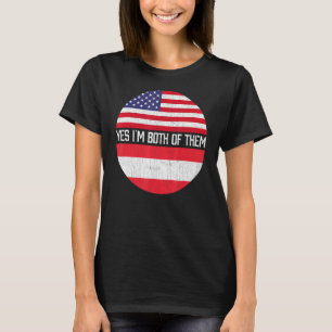 Halb-Amerikaner Halbe Österreichische Flagge Famil T-Shirt