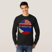 Halb-Amerikaner Halbe philippinische Flagge Philip T-Shirt (Vorne ganz)