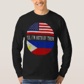 Halb-Amerikaner Halbe philippinische Flagge Philip T-Shirt (Vorderseite)