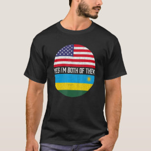 Halb Amerikaner Halbe ruandische Flagge Familie He T-Shirt