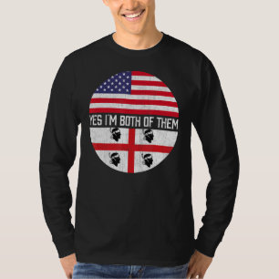 Halb Amerikaner Halbe sardische Flagge Familie Her T-Shirt