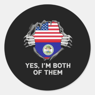 Halb-Amerikaner Halbfinale Belizean US Belize Flag Runder Aufkleber