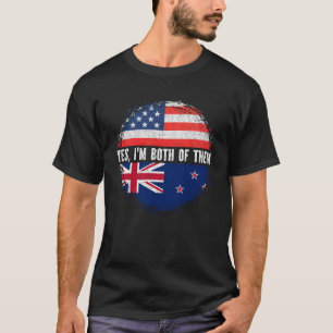 Halb-Amerikaner Halbfinale New Zealander USA Flag T-Shirt