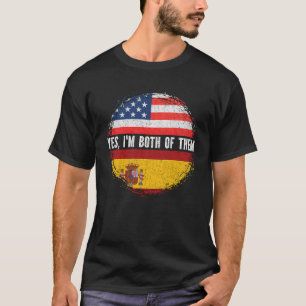 Halb-Amerikaner Halbfinale Spanisch USA Flagge Spa T-Shirt