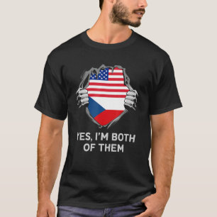 Halb-Amerikaner Halbtschechisch USA Tschechien Fla T-Shirt