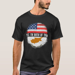 Halb-Amerikaner Halbzyprische Flagge USA Zypern T-Shirt