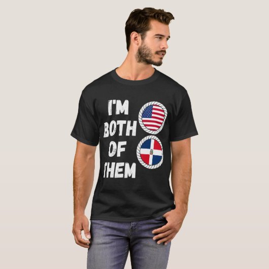 Halb-Amerikaner Half Dominikaner USA _ Dominikanis T-Shirt (Vorne ganz)