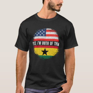Halb Amerikaner Half Ghanaisch USA Flag Ghana T-Shirt