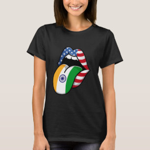 Halb-Amerikaner Half Indischer Funny India USA Fla T-Shirt