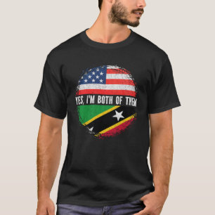 Halb-Amerikaner Half Kittian Nevisian USA Flag T-Shirt