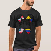 Halb Amerikaner Half Kolumbianer Mädchen USA Kolum T-Shirt (Vorderseite)