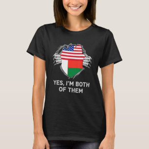 Halb-Amerikaner Half Madagaskar USA Madagaskar Fla T-Shirt