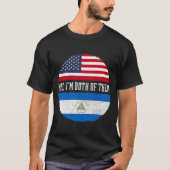 Halb-Amerikaner Half Nicaraguan USA Flag Nicaragua T-Shirt (Vorderseite)