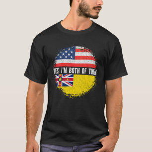 Halb-Amerikaner Half Niuean USA Flag Niue Heritage T-Shirt