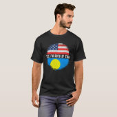Halb-Amerikaner Half Palauan USA Flag Palau Herita T-Shirt (Vorne ganz)
