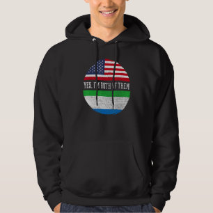 Halb Amerikaner Half Sierra Leone USA Flagge Sierr Hoodie