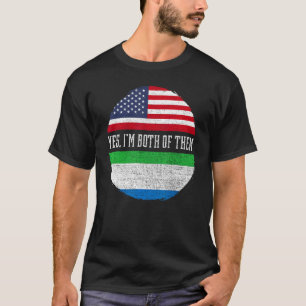 Halb Amerikaner Half Sierra Leone USA Flagge Sierr T-Shirt