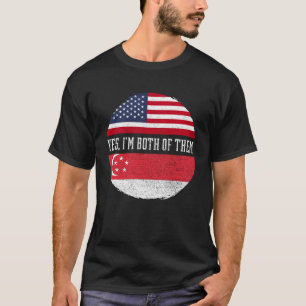 Halb-Amerikaner Half-Singapur-USA-Flagge Singapur T-Shirt