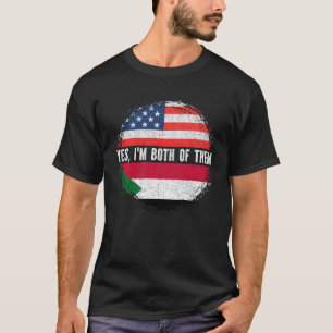 Halb-Amerikaner Half Sudanese USA Flag Sudan T-Shirt