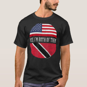 Halb Amerikaner Half Trinbagonian USA Flagge Trini T-Shirt
