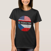 Halb-Amerikaner Half Tschechische USA Flagge Tsche T-Shirt (Vorderseite)