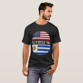 Halb-Amerikaner Half Uruguayan USA Flagge Uruguay T-Shirt (Vorne ganz)