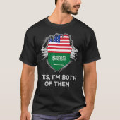 Halb Amerikaner Hälfte Saudi-Arabien USA Saudi-Ara T-Shirt (Vorderseite)