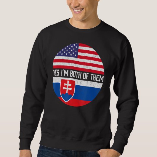 Halb Amerikaner Hälfte slowakische Flagge Familie  Sweatshirt (Vorderseite)