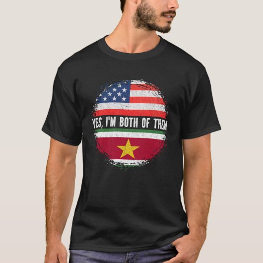 Halb-Amerikaner Hälfte Surinamese USA Flagge Surin T-Shirt (Vorderseite)